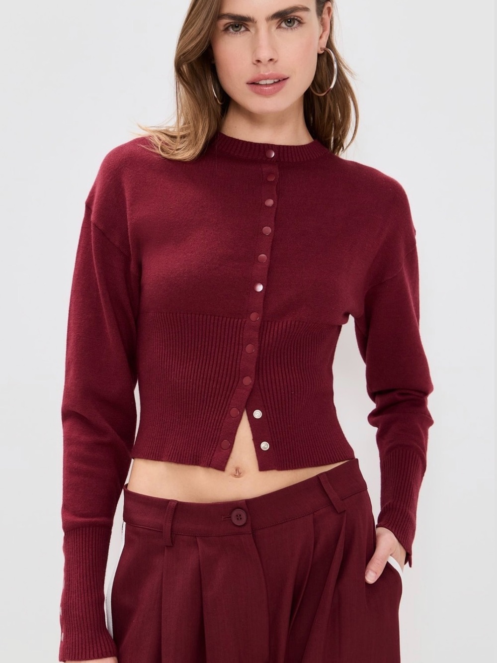 Lioness Head in the Clouds Maroon Cardigan - Picture 4 of 9